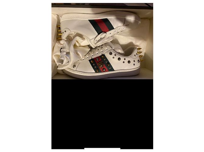 Sneakers Gucci in pelle bianca Bianco - vista 7