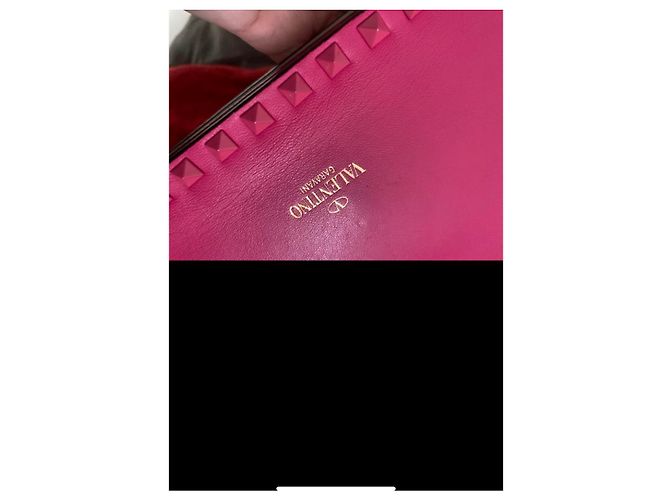 Pochette Valentino Garavani Rockstud Rosa in Pelle - vista 7