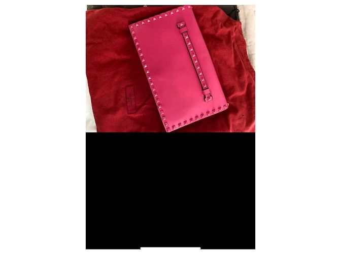 Pochette Valentino Garavani Rockstud Rosa in Pelle - vista 8