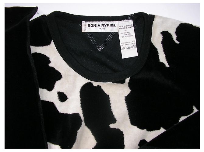 Sonia Rykiel Sudadera estampada B / N, taille m. - vista 5