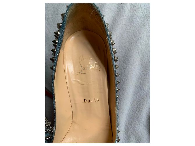 Lady Peep Christian Louboutin Spuntini da donna 150 jeans in vernice Blu chiaro - vista 12