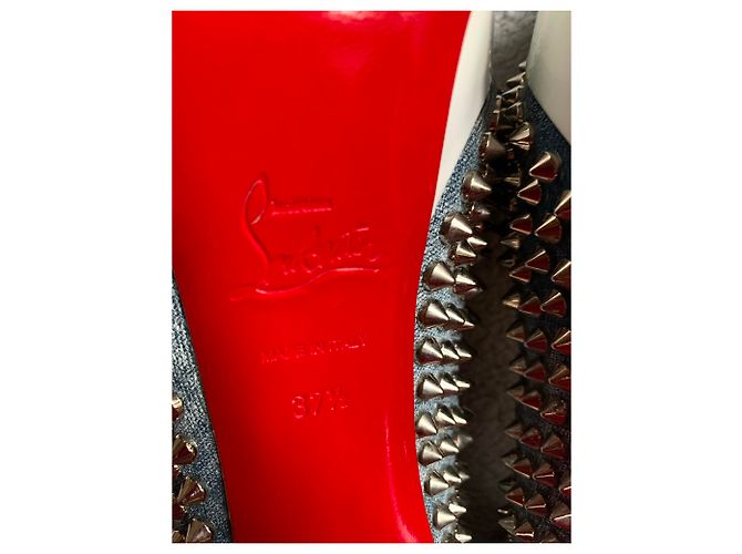 Lady Peep Christian Louboutin Spuntini da donna 150 jeans in vernice Blu chiaro - vista 9