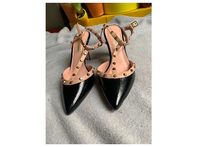 Décolleté Dune con cinturino nero e beige con borchie 37 - vista 2