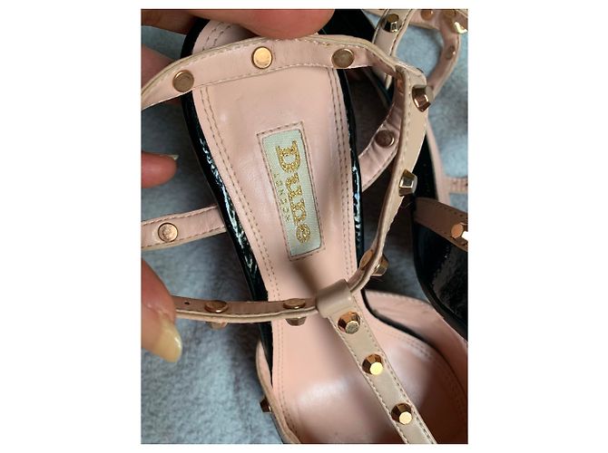 Décolleté Dune con cinturino nero e beige con borchie 37 - vista 6