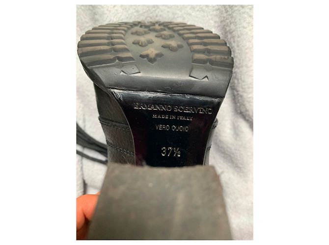 Stivaletti stringati in pelle nera Ermanno Scervino Nero - vista 5