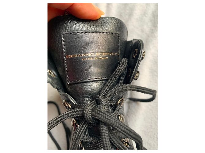 Stivaletti stringati in pelle nera Ermanno Scervino Nero - vista 6