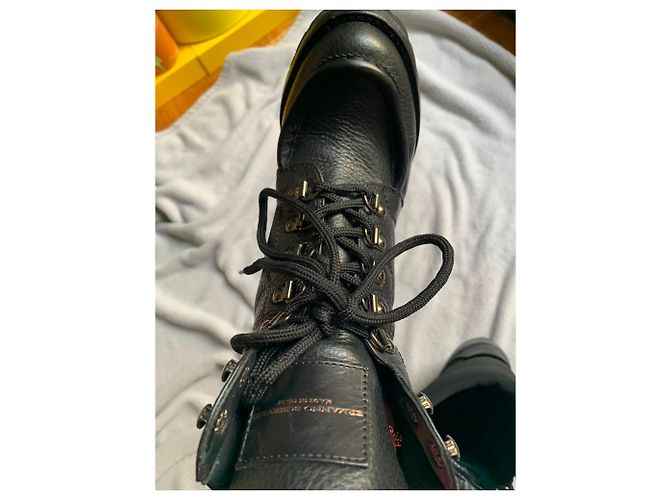 Stivaletti stringati in pelle nera Ermanno Scervino Nero - vista 9