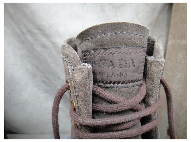 botas de cuña Prada p 39,5 Gris pardo - vista 3