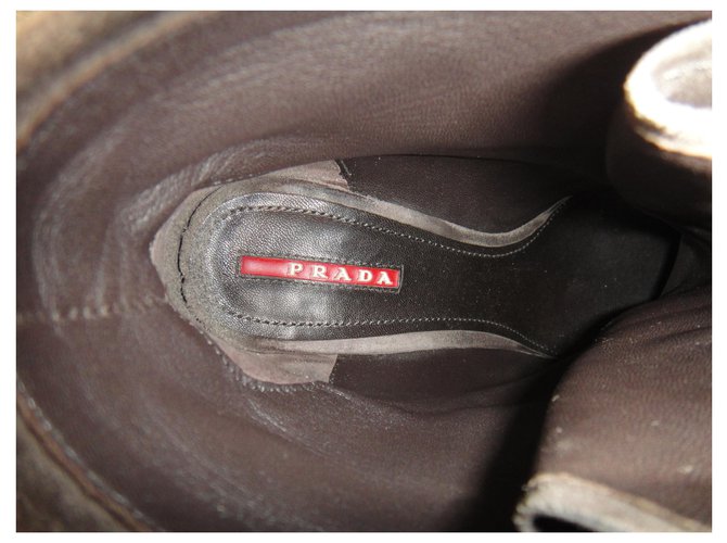 botas de cuña Prada p 39,5 Gris pardo - vista 4