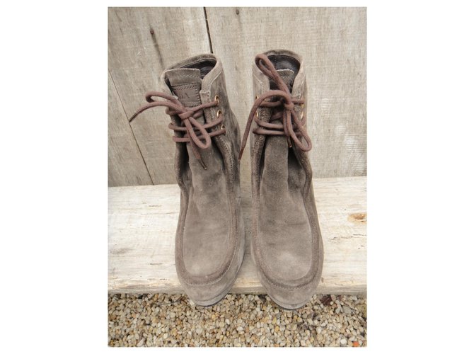 botas de cuña Prada p 39,5 Gris pardo - vista 7