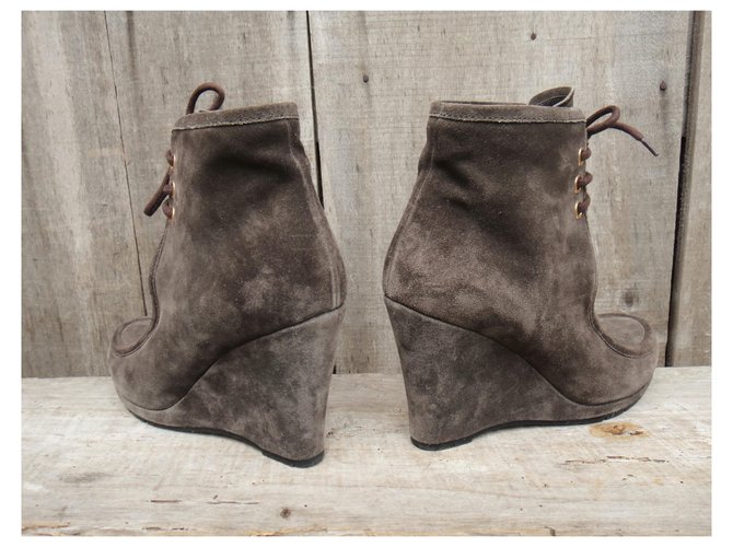 botas de cuña Prada p 39,5 Gris pardo - vista 8