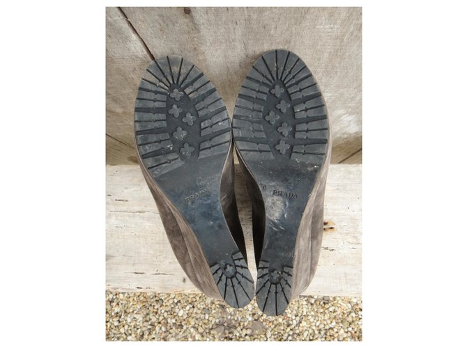 botas de cuña Prada p 39,5 Gris pardo - vista 9