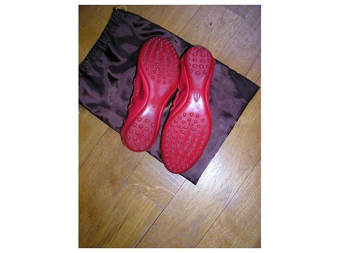 Tod's Weiche Ballerinas, rotes Leder, US36. - Ansicht 2