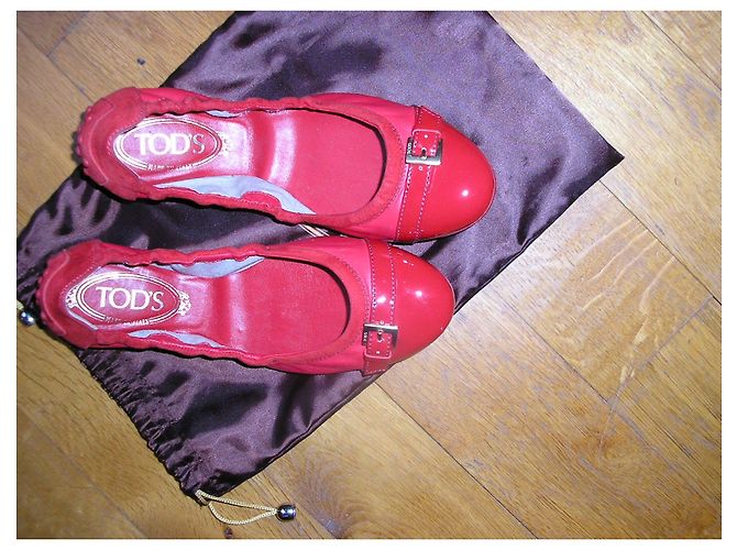 Tod's Weiche Ballerinas, rotes Leder, US36. - Ansicht 3