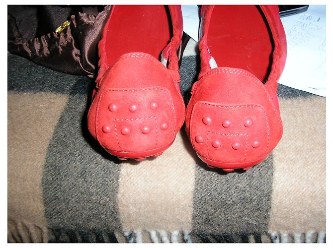 Tod's Weiche Ballerinas, rotes Leder, US36. - Ansicht 4