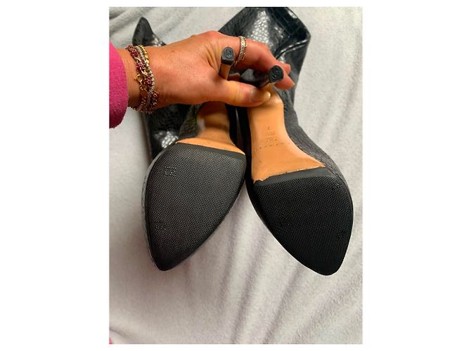 Casadei Black Python Boots Size 37 - view 4