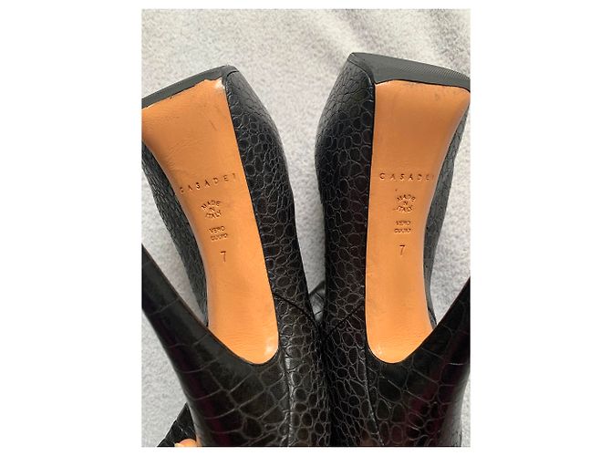 Casadei Black Python Boots Size 37 - view 6
