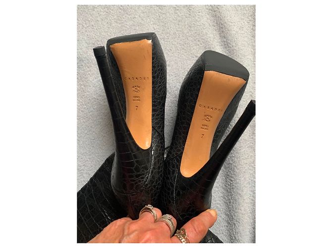 Casadei Black Python Boots Size 37 - view 7