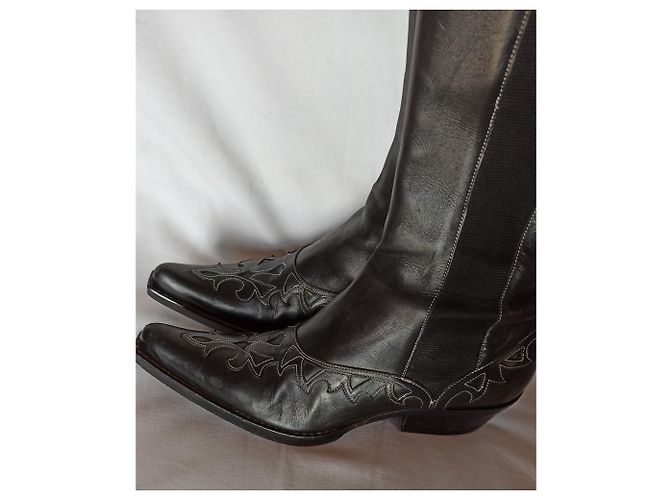Free Lance Cowboystiefel aus schwarzem Leder - Ansicht 3