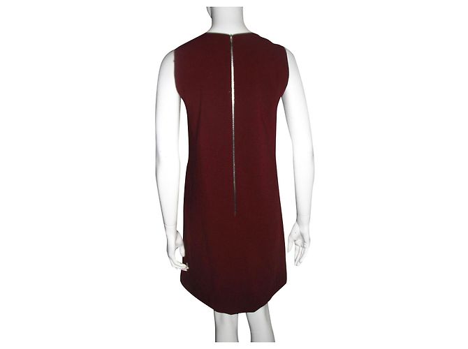 Tara Jarmon Vestido burdeos con cremallera expuesta - vista 2