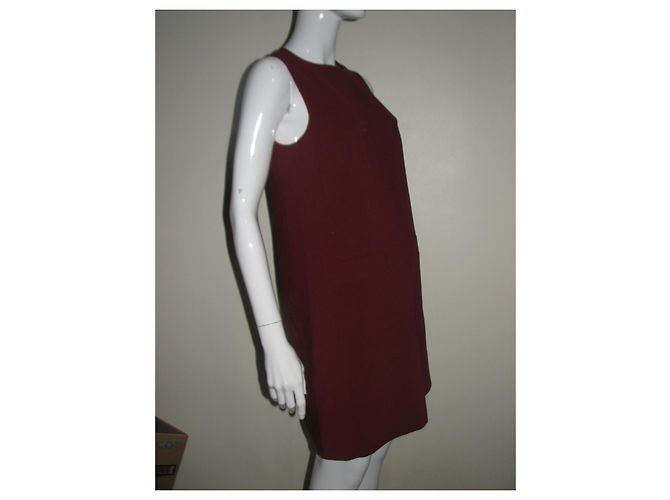 Tara Jarmon Vestido burdeos con cremallera expuesta - vista 4