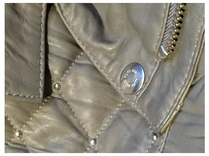 Alice by Temperley Chaqueta de cuero sin mangas Gris - vista 11