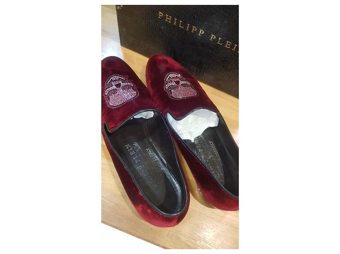 Philipp Plein mocassino con strass teschio Bordò - vista 11