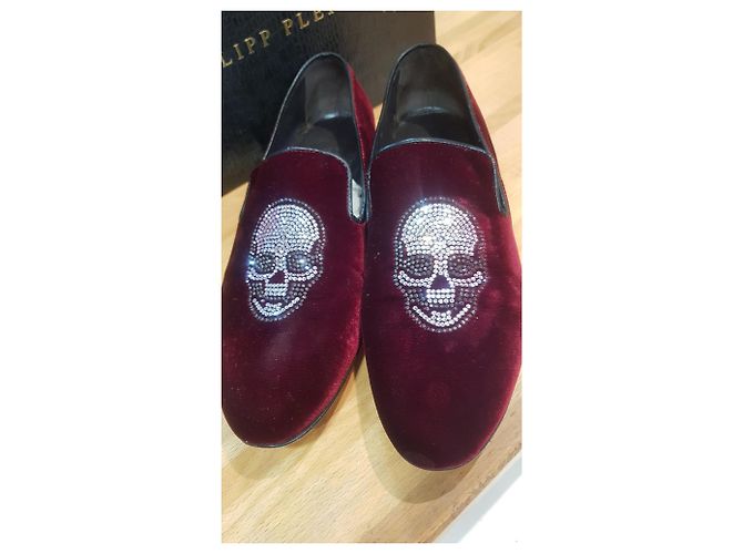 Philipp Plein mocassino con strass teschio Bordò - vista 14