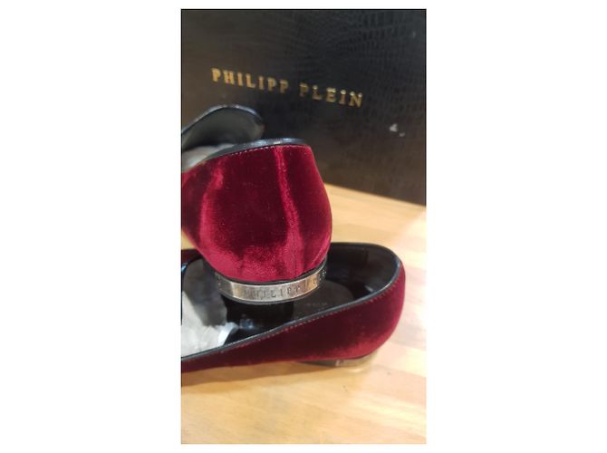 Philipp Plein mocassino con strass teschio Bordò - vista 5