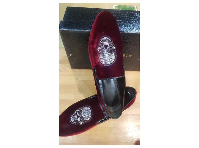 Philipp Plein mocassino con strass teschio Bordò - vista 6