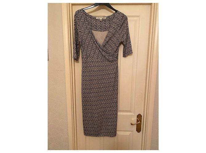 Diane Von Furstenberg Eliza Vintage Seidenkleid Schwarz Weiß - Ansicht 4