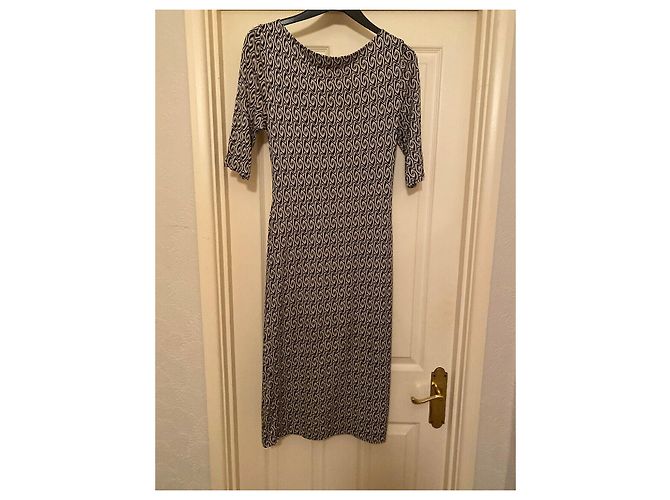 Diane Von Furstenberg Eliza Vintage Seidenkleid Schwarz Weiß - Ansicht 5