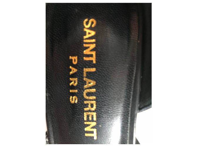 Décolleté Saint Laurent in pelle nera con borchie Nero - vista 4