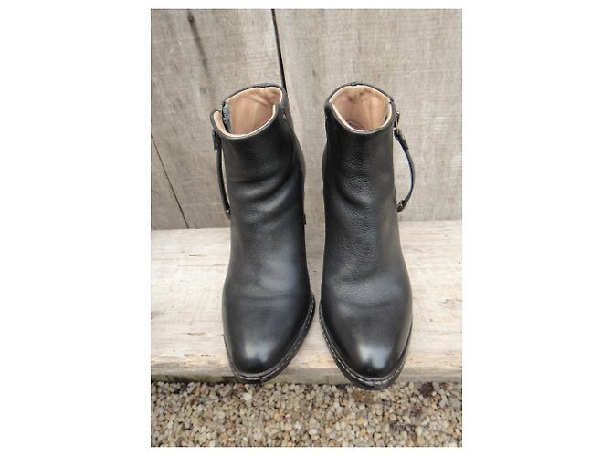 Autre Marque Bottines en cuir noires Buttero 35 - vue 3