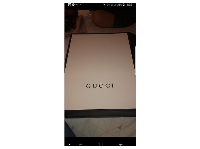 Borsa Gucci Ophidia Rosso Scuro e Blu Notte in Pelle Vernice Bordò Blu scuro - vista 10