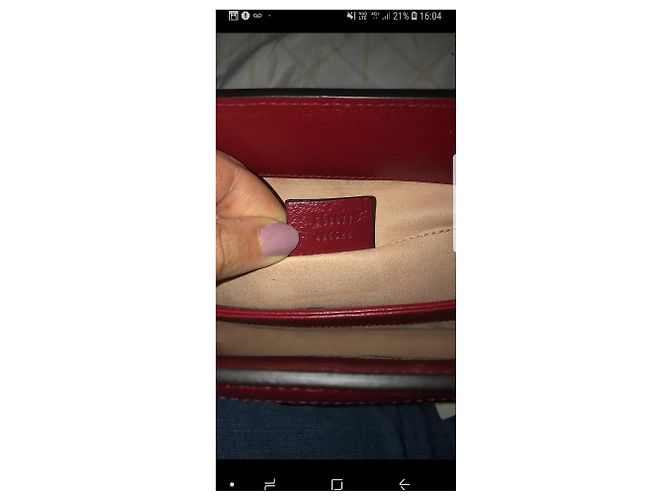 Borsa Gucci Ophidia Rosso Scuro e Blu Notte in Pelle Vernice Bordò Blu scuro - vista 4