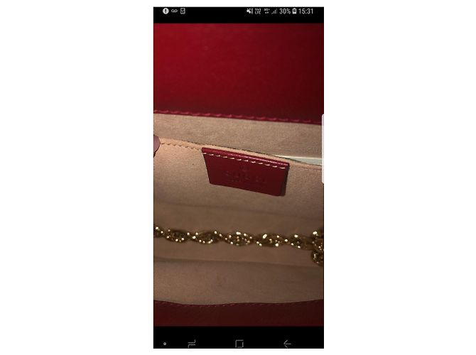 Borsa Gucci Ophidia Rosso Scuro e Blu Notte in Pelle Vernice Bordò Blu scuro - vista 7
