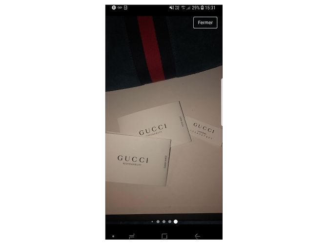 Borsa Gucci Ophidia Rosso Scuro e Blu Notte in Pelle Vernice Bordò Blu scuro - vista 8