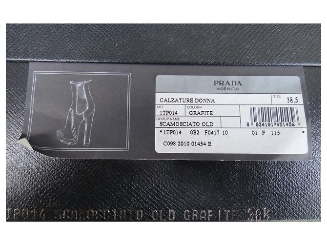 Botas Prada Taupe Ante 38.5 Gris pardo - vista 2