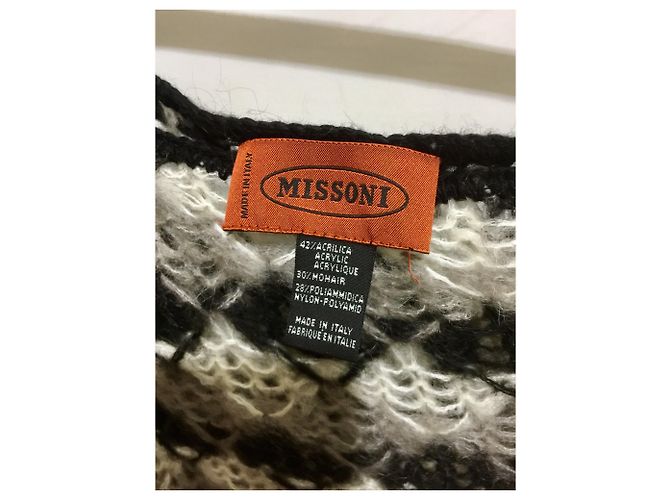 Missoni Strickponcho schwarz weiß grau - Ansicht 5