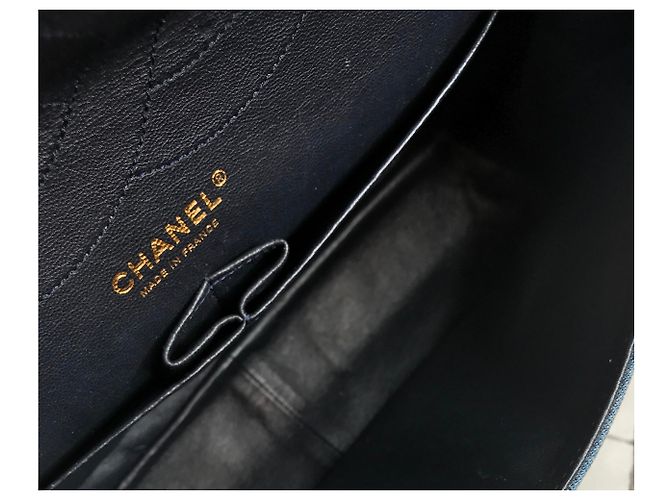 Chanel Jumbo 2.55 Dbl Flap bag Denim Blu - vista 19