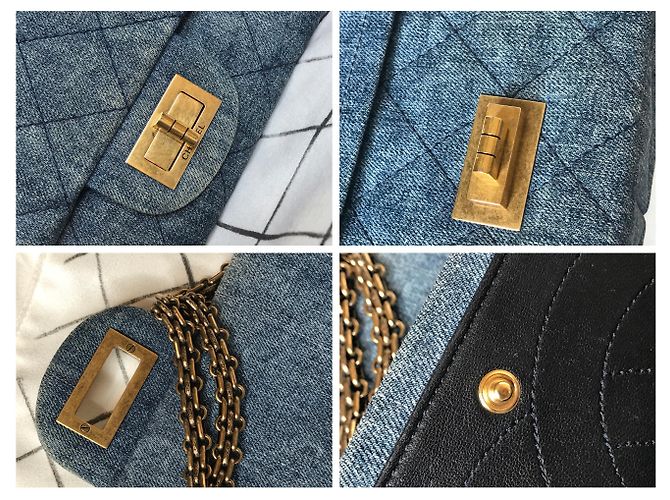 Chanel Jumbo 2.55 Dbl Flap bag Denim Blu - vista 21