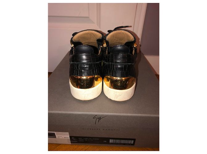 Giuseppe Zanotti Sneaker Exotisches Leder Schwarz Weiß Gold Golden - Ansicht 5