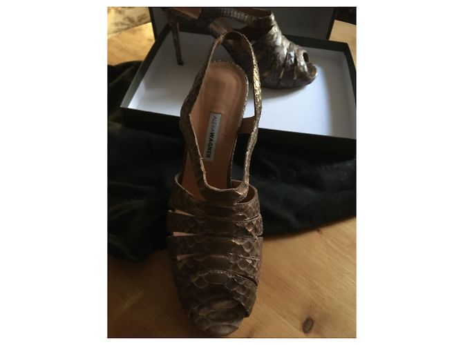 Autre Marque Alexa Wagner Pythonledersandalen Bronze 39 - Ansicht 3