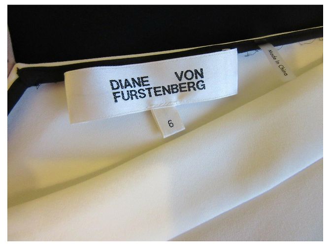 Diane Von Furstenberg Colourblock Kleid schwarz elfenbein kamel Weiß Karamell - Ansicht 5