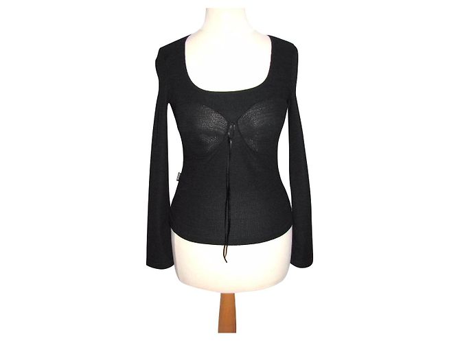 Top corsetto nero a maniche lunghe Moschino Cheap And Chic - vista 2