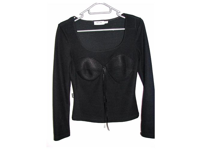 Top corsetto nero a maniche lunghe Moschino Cheap And Chic - vista 5