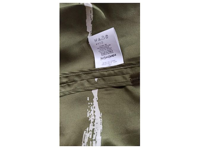 Falda de seda estampada Yves Saint Laurent Beige Caqui - vista 4