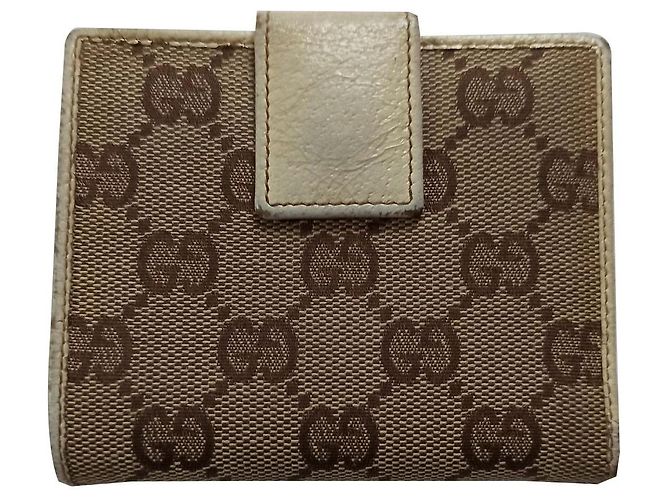 Portafoglio Gucci Monogramma e Pelle Beige - vista 2