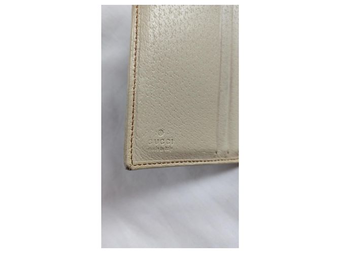 Portafoglio Gucci Monogramma e Pelle Beige - vista 3